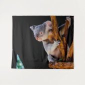 Koala Niedlich in Tree Gray Wandteppich (Vorderseite (Horizontal))