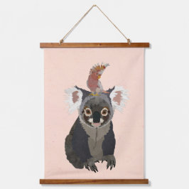 KOALA & Nymphensittich Wandteppich Mit Holzrahmen