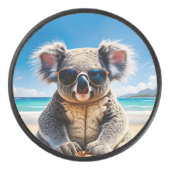 Koala on a sandy beach  eishockey puck (Vorderseite)