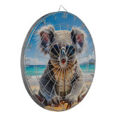 Koala on a sandy beach Merry Christmas Dartscheibe (Vorderseite Links)