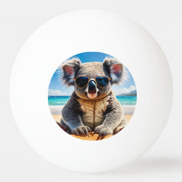 Koala on a sandy beach Merry Christmas Tischtennisball