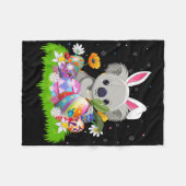 Koala Ostereier Hunt Bunny Ear Koala Osterfeier Fleecedecke (Vorderseite (Horizontal))