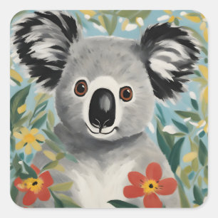 Koala Painting Quadratischer Aufkleber