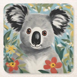 Koala Painting Rechteckiger Pappuntersetzer