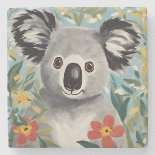 Koala Painting Steinuntersetzer (Vorderseite)
