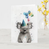 Koala Party Grußkarte Karte (Gelbe Blume)