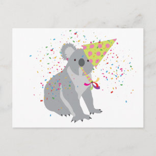 Koala Party - Tiere feiern eine Party Postkarte