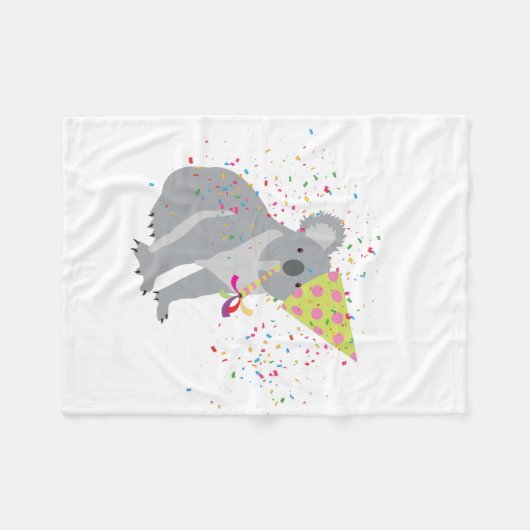 Koala Partying - Tiere mit Party Fleecedecke (Vorderseite (Horizontal))