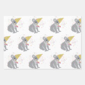 Koala Partying - Tiere mit Party Geschenkpapier Set (Vorderseite)