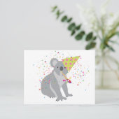 Koala Partying - Tiere mit Party Postkarte (Stehend Vorderseite)