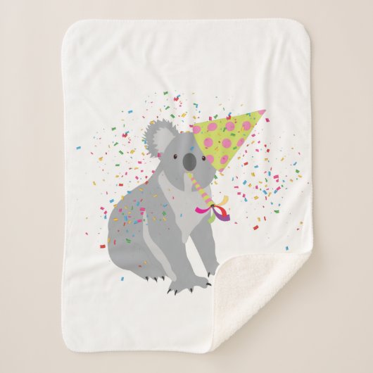 Koala Partying - Tiere mit Party Sherpadecke (Vorderseite)