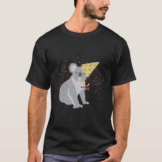 Koala Partying - Tiere mit Party T-Shirt (Vorderseite)