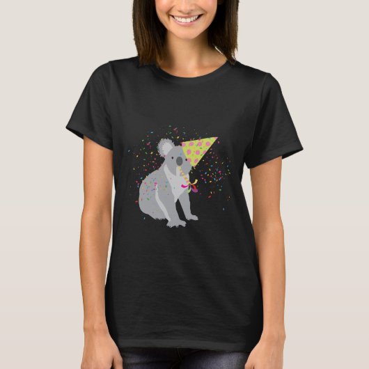 Koala Partying - Tiere mit Party T-Shirt (Vorderseite)