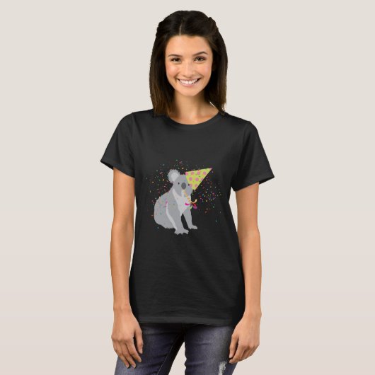 Koala Partying - Tiere mit Party T-Shirt (Vorne ganz)