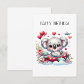 Koala-Pilot-Geburtstag Dankeskarte (Vorne/Hinten)