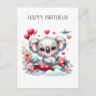 Koala-Pilot-Geburtstag Feiertagspostkarte