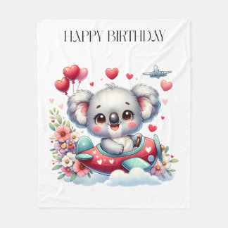 Koala-Pilot-Geburtstag Fleecedecke