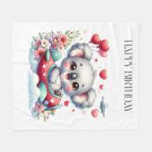 Koala-Pilot-Geburtstag Fleecedecke (Vorderseite (Horizontal))