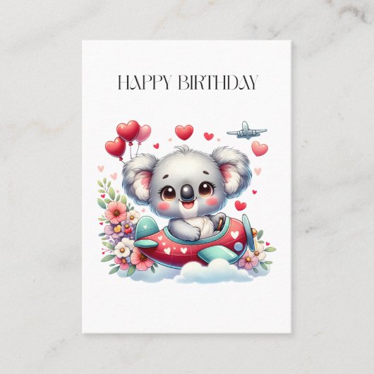 Koala-Pilot-Geburtstag Visitenkarte (Vorderseite)