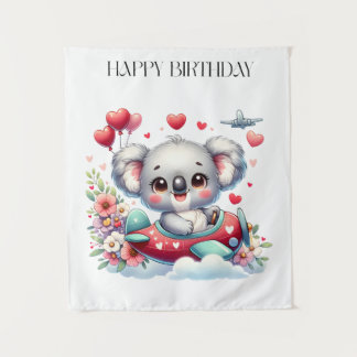 Koala-Pilot-Geburtstag Wandteppich