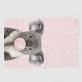 Koala Pink Bubble gum Golfhandtuch (Horizontal)