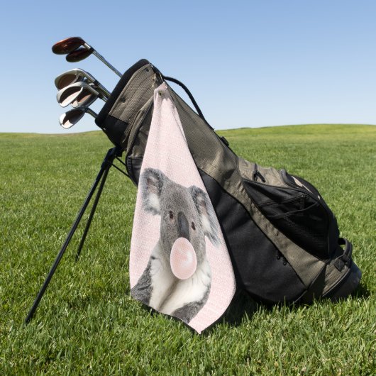 Koala Pink Bubble gum Golfhandtuch (Gras)