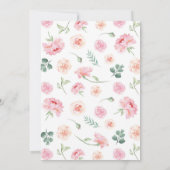 Koala Pink Floral Greenery Girl Birthday Party Einladung (Rückseite)