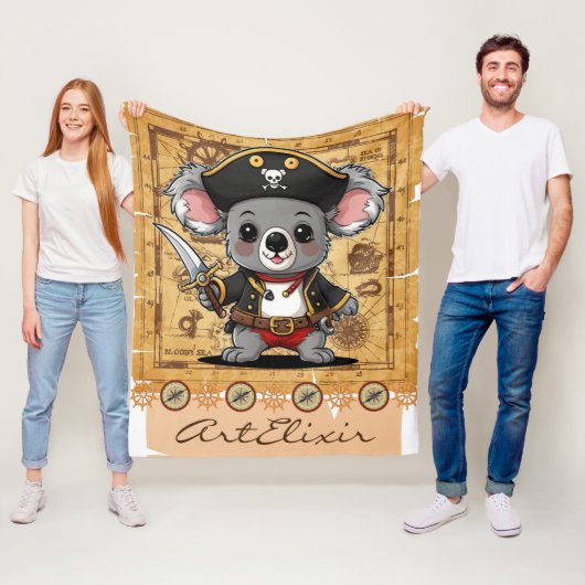 Koala Pirate Print Fleecedecke (Beispiel)
