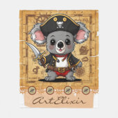 Koala Pirate Print Fleecedecke (Vorderseite)