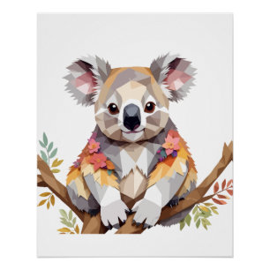 Koala Playful Adorable Fun Animal Colorful Joyful Poster