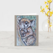 Koala Plus One Karte (Gelbe Blume)