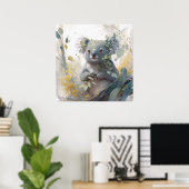 Koala Portrait Tiermalerei Natur im Freien Poster (Heimbüro)