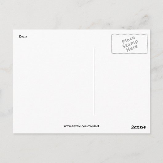 Koala Postkarte (Rückseite)