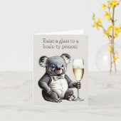 Koala Pun Greeting Card Karte (Gelbe Blume)