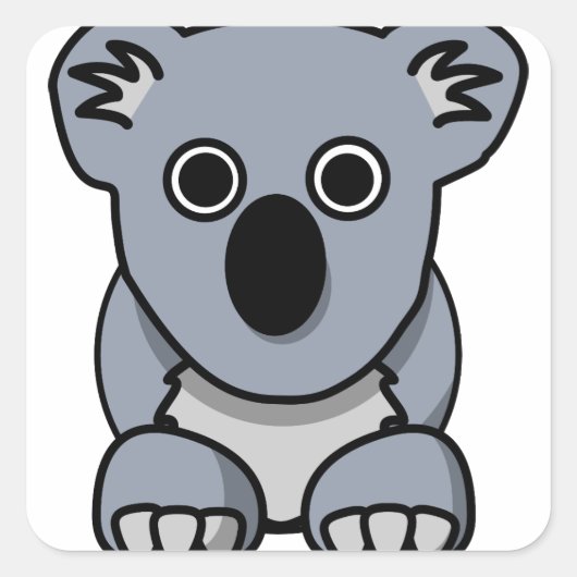 koala quadratischer aufkleber (Vorderseite)