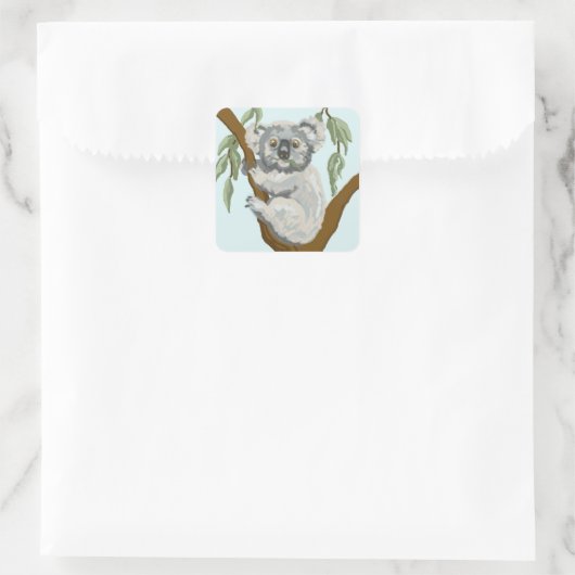 Koala Quadratischer Aufkleber (Tasche)
