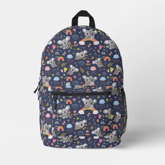 Koala Rainbow Liebe Pattern Bedruckter Rucksack (Vorderseite)