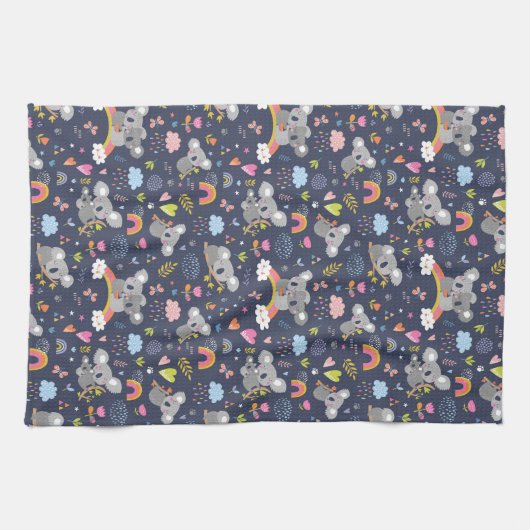 Koala Rainbow Liebe Pattern Geschirrtuch (Horizontal)
