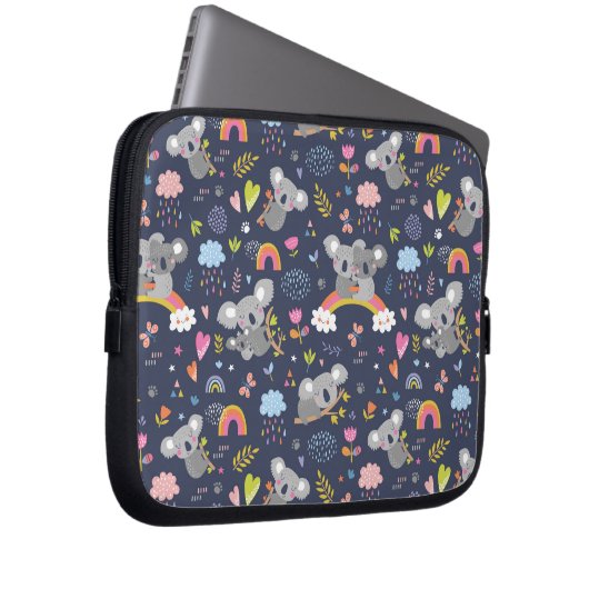 Koala Rainbow Liebe Pattern Laptopschutzhülle (Vorne Rechts)
