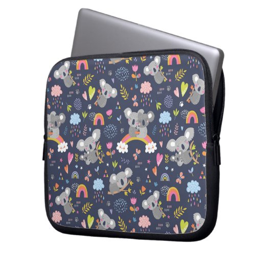 Koala Rainbow Liebe Pattern Laptopschutzhülle (Vorderseite Links)