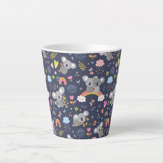 Koala Rainbow Liebe Pattern Milchtasse (Vorderseite)