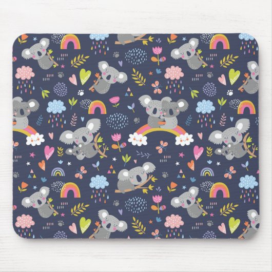Koala Rainbow Liebe Pattern Mousepad (Vorne)