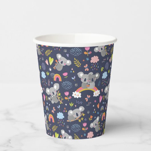 Koala Rainbow Liebe Pattern Pappbecher (Links)