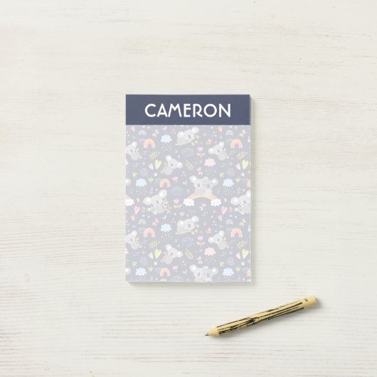 Koala Rainbow Liebe Pattern Post-it Klebezettel (Auf Schreibtisch)