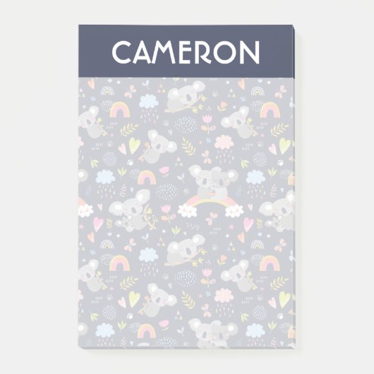 Koala Rainbow Liebe Pattern Post-it Klebezettel (Vorderseite)