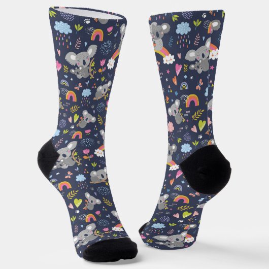 Koala Rainbow Liebe Pattern Socken (Gewinkelt)