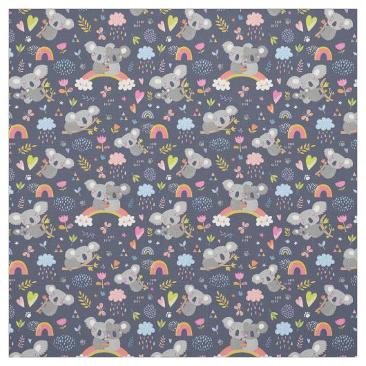 Koala Rainbow Liebe Pattern Stoff (Muster)