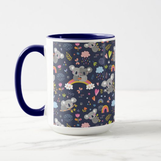 Koala Rainbow Liebe Pattern Tasse (Links)