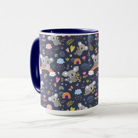 Koala Rainbow Liebe Pattern Tasse (Vorderseite Links)