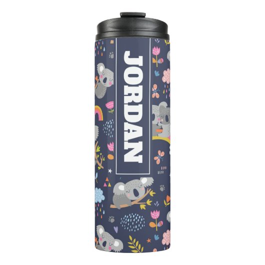 Koala Rainbow Liebe Pattern Thermosbecher (Vorderseite)